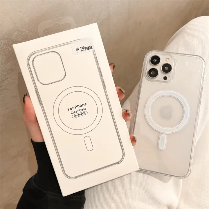Original Clear For Magsafe Magnetic Charging Animation Case For iPhone 16 15 14 13 12 11 Plus Mini Pro Max XS XR Cover