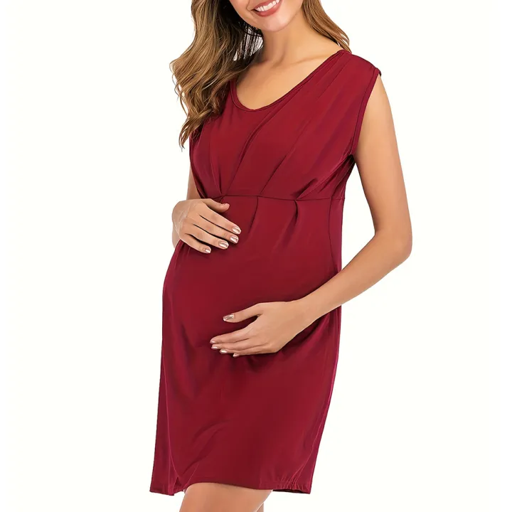 Yfashion%20Women's%20Sleeveless%20Maternity%20Dress%20Nursing%20Breastfeeding%20Solid%20Color%20Dresses%20Breathable%20Loose%20Casual%20Dress%20-%20Image%207