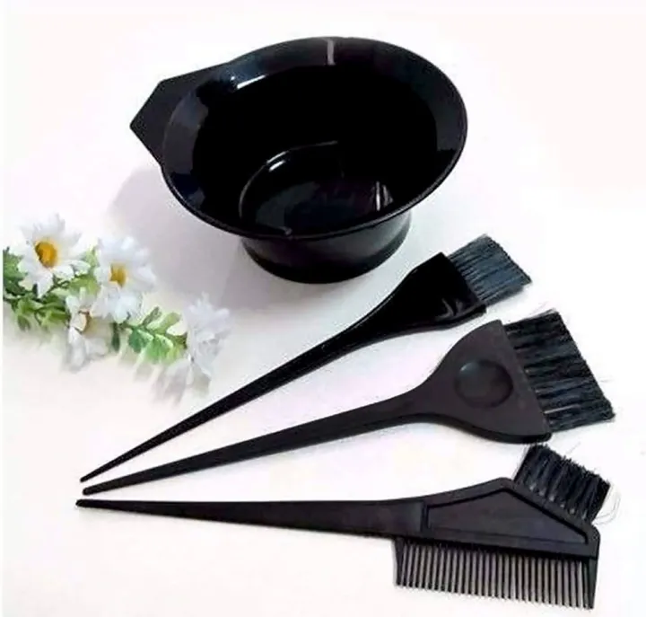 Hair Dye Color Brush and Bowl Set 4PCS Hair Color Brush Mixing Bowl Kit Hair Salon Dyeing Perming Tools for Hair Tint Dying