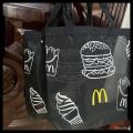 Canvas Folding Peripheral Mesh Shopping Bag Good-looking Fold McDonald's Tote Portable Environmental Protection Portable Bag Light and Small 〈. 