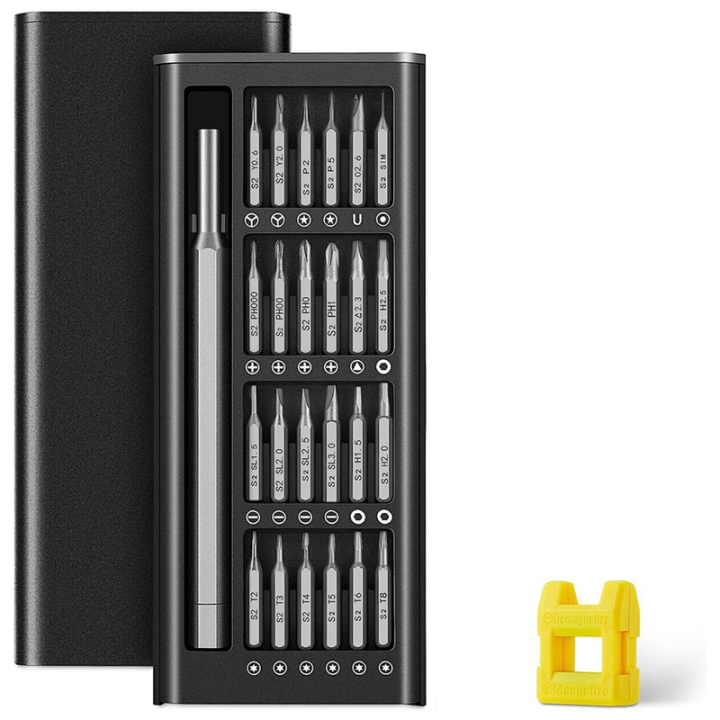 1Set Precision Screwdriver Set 24 in 1 Small Screwdriver Set Magnetic Mini Screwdriver Set Sturdy Electronic Screwdriver