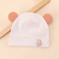 Soft Cotton Newborn Hat Cute Cartoon Bear Ear Baby Beanie Solid Color Infant Boy Girls Bonnet Cap Spring Summer. 