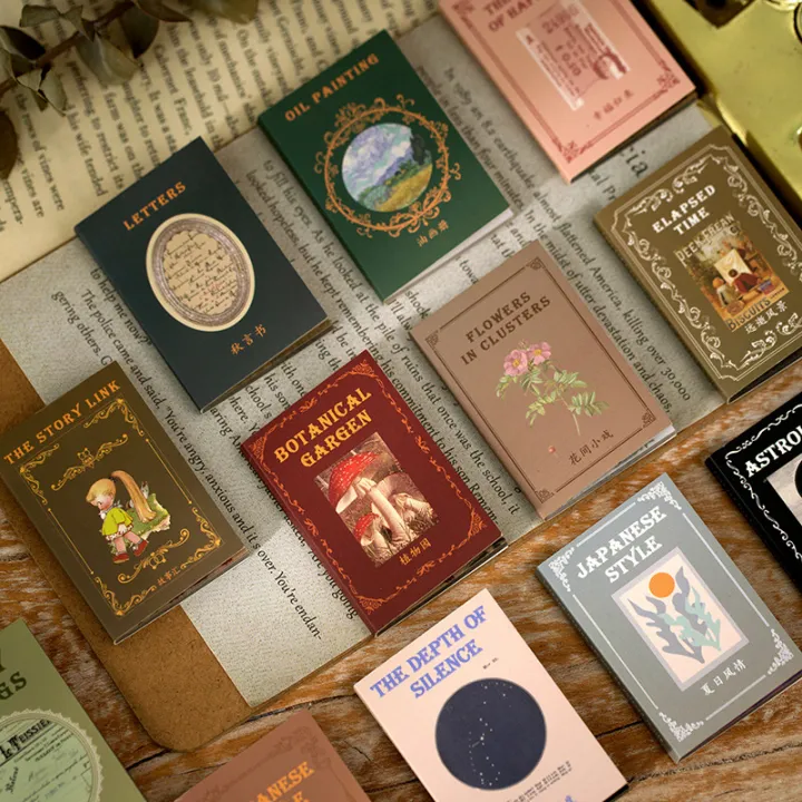 MJstyleo Leisure books material paper One side two-part series retro flower and plant literary handbook DIY decoration