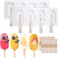Silicone 3/8 Cavity Ice Cream Molds, Popsicle Mold, Can Reuse, Ice Cream Mold, Easy Disengage The Mold, Applicable To Home-made Popsicles, DIY Popsicle Mold. 