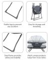 Baby Cot Bed Crib for New Born Baby Swing Cradle with Net and 5 Adjustable Cribs with Wheels for Babies Sleep Bassinet Foldable Bedding Set Playpen (0-13 Months) - Black. 