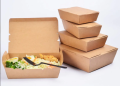 50pc Kraft Paper PE Coated Take Away Lunch Box Meal Box Takeaway Box eco friendly food packaging cardboard lunch box (No Lunch sheet required). 