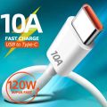 10A Type-C Fast Charging Cable for Xiaomi Samsung Huawei Google Mobile Phone Quick Charge USB Type C TypeC Data Cable Cord 120W. 