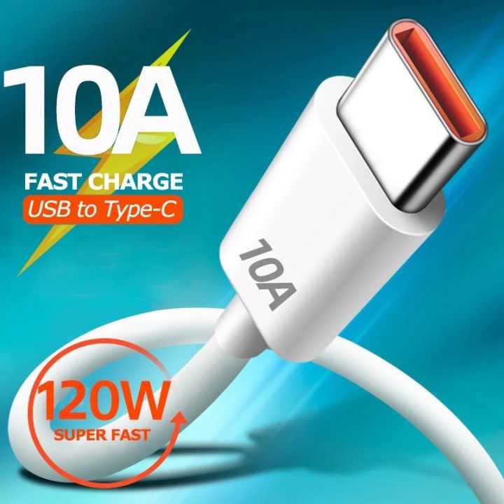 10A Type-C Fast Charging Cable for Xiaomi Samsung Huawei Google Mobile Phone Quick Charge USB Type C TypeC Data Cable Cord 120W