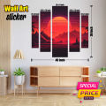Wall arts, Wall Sticker Design decoration home bedroom office wall sticker gaming room Digital Printed Wall Art With Sticker - Five(5) Pieces. 
