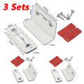1-3sets Strong Magnetic Door Closer Cabinet Thin Punch Free Anti Door Sper Invisible Suction Closet Sliding Device. 