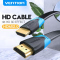 Vention HDMI Cable Flat HDMI 2.0 Cable 4K 60Hz 3D Effect High Speed HDMI Male To HDMI Male Cable Flat HDMI Wire For Laptop PC TV Box To HDTV LCD Projector HDMI Cable 0.75m 1m 1.5m 2m 3m 5m 8m 10m. 