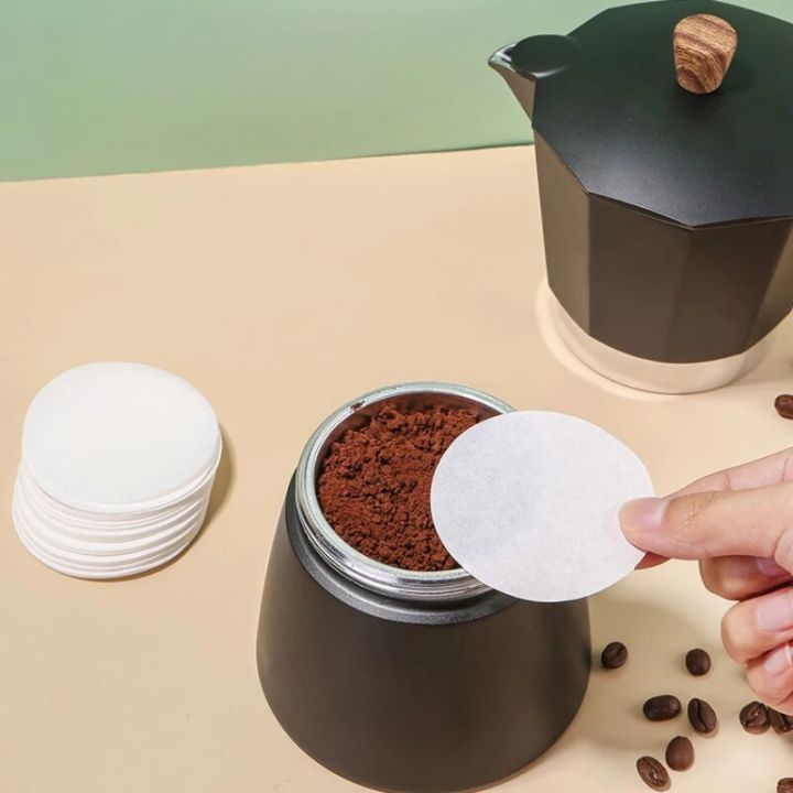 100pcs/set Coffee Filter Paper Mocha Pot Circular Coffee Filter Paper Coffee Pot Filter Paper