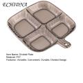Divided Plate for Healthy Eating Easy-to-clean Divided Plate with Four Compartments Reusable Food Plate for Home Kitchen Sauce Dish Included Ideal for Southeast Asian Buyers Food Tray. 