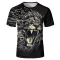 Black and white lion 3D Printed T shirt Cool Animal Pattern 2020 Fashion Summer Short Sleeve Tops Men's Tshirt Boy Girl Tees. 