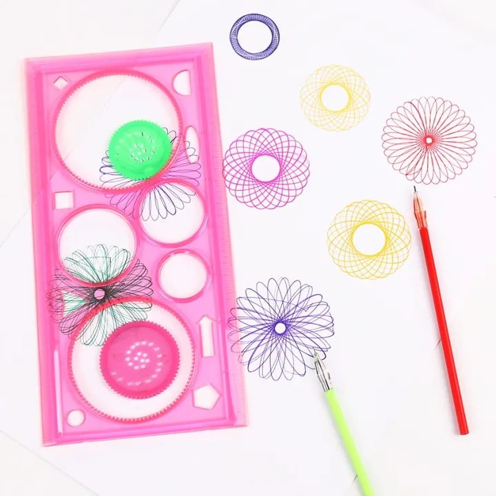 4Pcs Spirograph Geometric Ruler Learning Drawing Tool Stationery For Student Creative Gift Design Ruler For Sketch Drawing As Design 1 Ratings