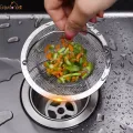 1Pc Water Sink Filter Shower Drain Hole Anti Blocking Mesh Stainless Steel Sink Strainer Floor Drain with Handle Kitchen Gadgets. 