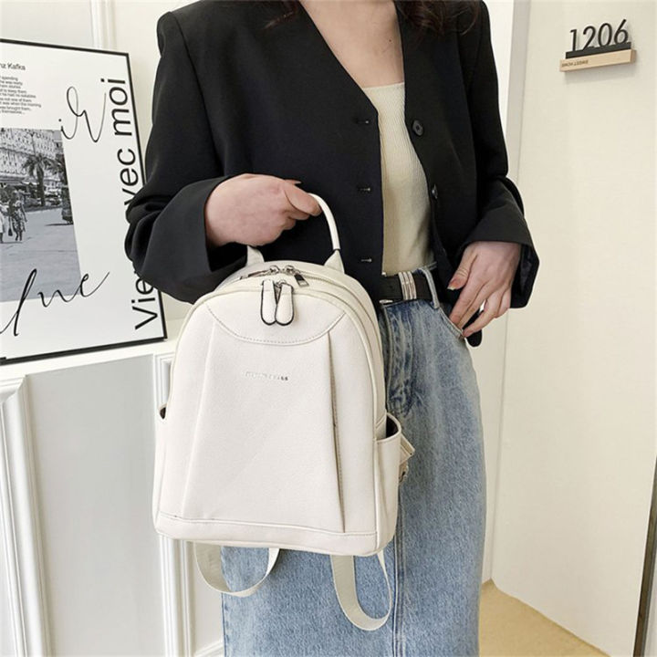 IELGY backpack women's all-match korean style fashion large-capacity casual lychee pattern backpack