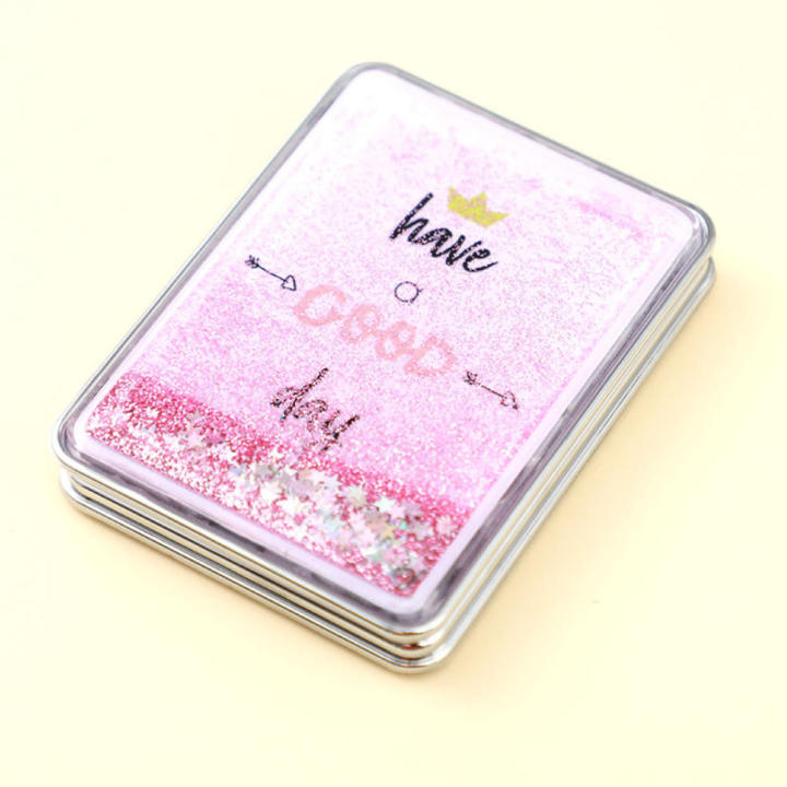 Quicksand production square mirror cute girl cartoon double-sided mirror portable makeup mirror home decoration accessories