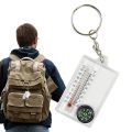 【NEW】 Small Compasses Thermometer Keychain Mini Pocket Sized Keyring Gear For Camping, Hiking, Backpacking, Survival Emergency. 