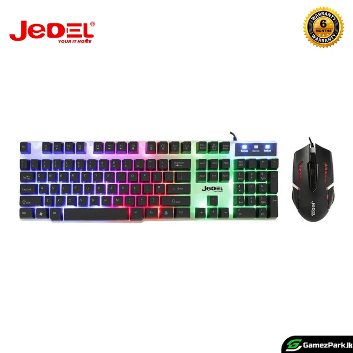 Original JEDEL GK-100 Pro Gaming RGB Keyboard and Mouse Combo 6 Months Warranty [Authorized Dealer]