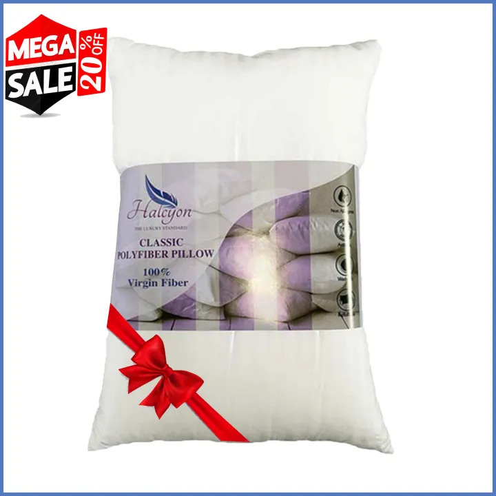 Halcyon Classic Polyfibre Pillow - 100% Virgin Fiber (18"x27")