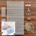 6Pcs/set Auxiliary Weaving Plastic Mesh Plastic Mesh Kit with Fawn Chain Buckle Plastic Sewing Needle DIY Bag Accessories Weaving Helper Making Accessories. 