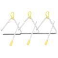 OYPFXMI Music Triangle Instrument Set, Hand Percussion Triangle Children Musical Instrument with Striker 3 Pack Triangle 4 Inch. 