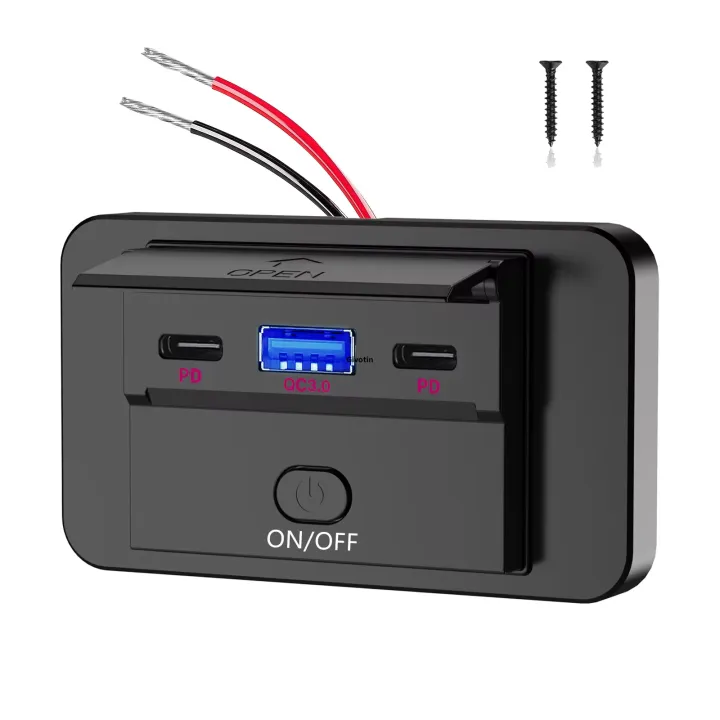 12V%20Car%20USB%20Adapter%20Socket%20Panel%20Wall%20Mount%20Fast%20Charging%20Outlet%20Car%20Charger%20Accessories%20for%20Auto%20Bus%20RV%20Truck%20-%20Image%208