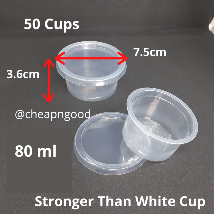 Mini Dessert Cups with Lids 80ml Pack of 50 Clear Plastic Serving Containers