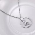 Fishhook Music Necklace Treble Clef Note Chain Musical Symbol Gift For Woman Man Kid Silver Color Pendant Trend Fashion Jewelry. 