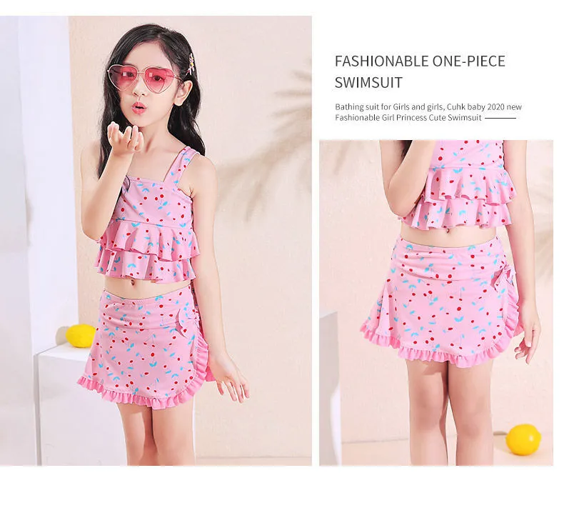 Children's Swimsuit Girls' Split Middle and Big Children Internet