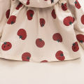 Tomato Print Infant Hooded Jacket Spring And Autumn New Girls' Baby Long Sleeve Zipper Coat Versatile Girl Children'S Clothing Suitable For 0-3 Years Old. 
