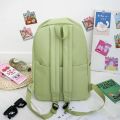 4 Pcs Women Girls Backpack Fashion Book Bags with Cute Plush Pendant, Back To School Supplies. 