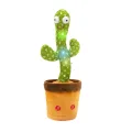 Lovely Dancing Cactus Talking Toy USB Charging Sound Record Repeat Doll Kawaii Cactus Kids Education Toys Gift. 