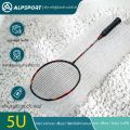 ALP ZJA88 5U 100% Full Carbon Fiber Tungsten Steel Process Titanium Alloy Slub Super Light Badminton Racket With Free String Tension 32Lbs Strung Reket Raket Badminton For Training. 