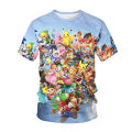 Pokemon Pikachu Charizard 3D Summer Fashion Cartoon T-shirt Anime Pokémon Hip-Hop Casual Children Short Sleeves Boys And Girls. 