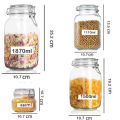 Square/Hexagonal  Glass Food Storage Jars with Airtight Clamp Lids. 