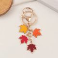 【HOT】 Elegant Maple Leaf Wristlet Keychain Cute Pearl Pendant With Keyrings For Women Keys Phones Creative DIY Wallets Decoration. 