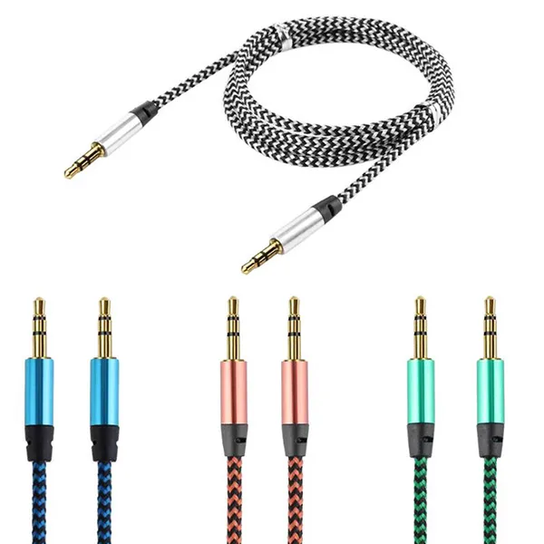3.5mm Aux Cable Male To Male High-Quality Durable Multi-Purpose Usage 1 Meter Cable (Random Color)