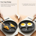 4-Cup Egg Frying Pan Non Stick Egg Cooker Pan 4-Cup Omelette Pan Round Burger Pancake Pan Aluminium Alloy Egg Pan Cookware for Gas Stove. 