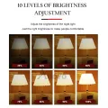 Auoyo Rechargeable LED Table Lamp   Bed Night Light with Clock 10 Level Brightness Desk Lamp for Reading Working Studying. 