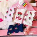 Women Socks Korea Kawaii Design Strawberry Milk Cow Harajuku Funny Sweet Cotton Happy Socks Women Novelty Girls Christmas Gifts. 