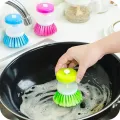 Premium Soap Dispensing Dishwashing Brush Ergonomic Kitchen Cleaning Scrubber with Built-In Soap Dispenser for Effortless and Efficient Dishwashing plastic kitchen cleaning brush wash sponge holder Caddy Soap Pump Dispenser kitchen sink soap. 
