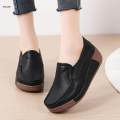 Women's Casual Shoes Fashion Thick Bottom Slip on Women 38 black. 