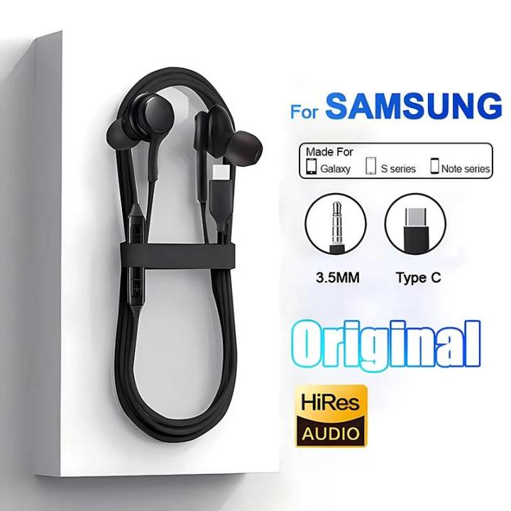 Original Wired Headphone For Samsung Galaxy S23 S22 S21 FE S20 Ultra S10 Plus 3.5MM Type C Earphone Note 20 Ultra A54 A34 A53 A5