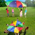 Parachute Play Toy With Handles Outdoor Team Game Waterproof Umbrella Toy Development Training For Children Rainbow Parachute. 
