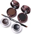 ADS 2 in 1 Gel Eyeliner and Eyebrow Powder Kit Brown Black Water-proof with Eye Liner Brush. 