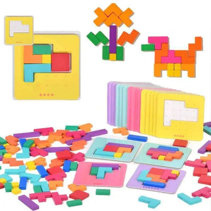 Montessori Desktop Puzzle Battle Table Game Tangram Math Toys Building ...