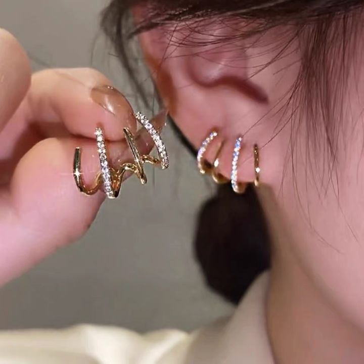 Women's Fashion Delicate Crystal Female Stud Earrings Girls Accessories for Special Day