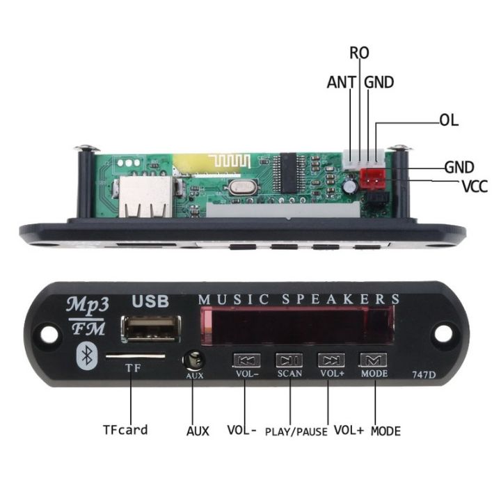 Bluetooth%20Audio%20Module%20MP3%20WMA%20Player%20MP3%20decoder%20with%20Board%20Module%20w/SD%20Card%20Slot/USB%202.0%20Port/FM/Remote%20Display%20(7-12V)%20-%20Image%203
